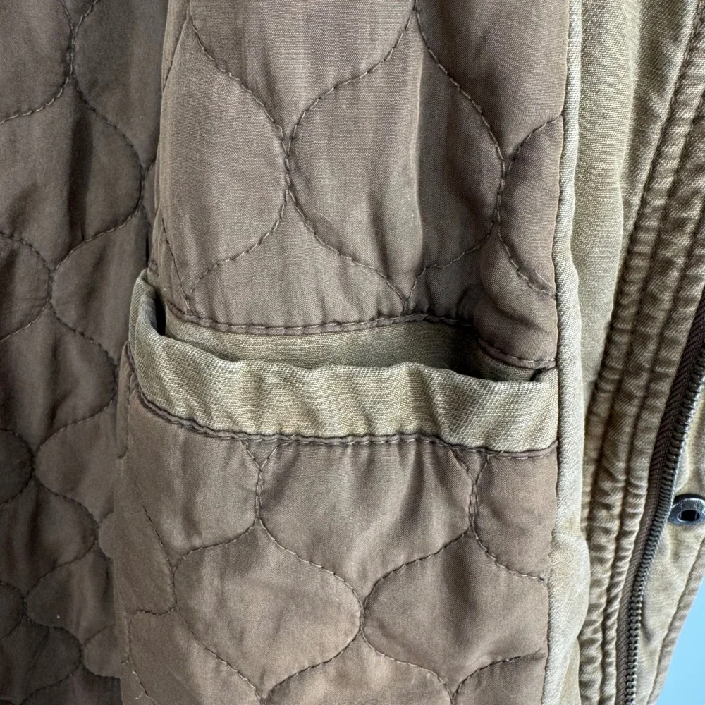 Y2K Levis Mens XL Brown Canvas Field Jacket Quilted Lined Military Utility Coat